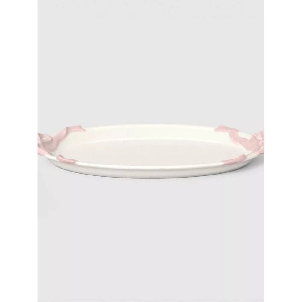 6.25" Ceramic Bow‎ Tray White/Pink - Room Essentials, Target